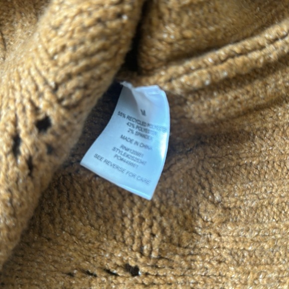 NWT Pink Rose bronze CARAMEL CROPPED PULLOVER v neck collar SWEATER - Picture 7 of 9